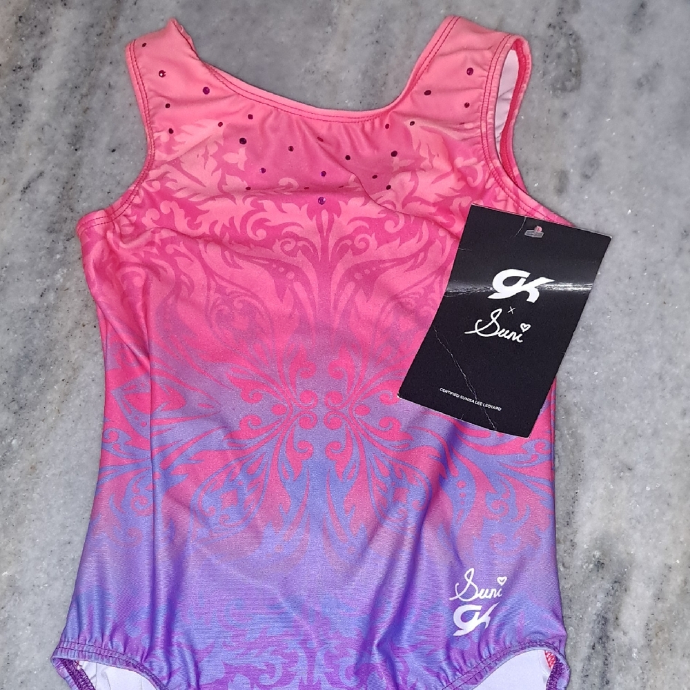 New With TAG Suni GK Pink and Purple Gymnastics Leotard GIRLS